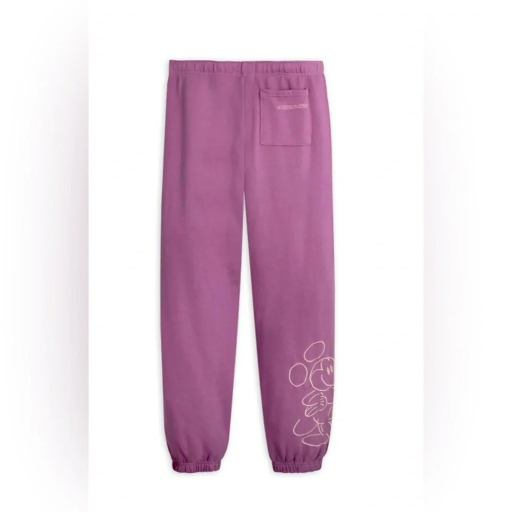 NWT DISNEY MICKEY MOUSE GENUINE MOUSEWEAR SWEATPANTS ADULTS/MEN SM PLUM - Picture 1 of 13